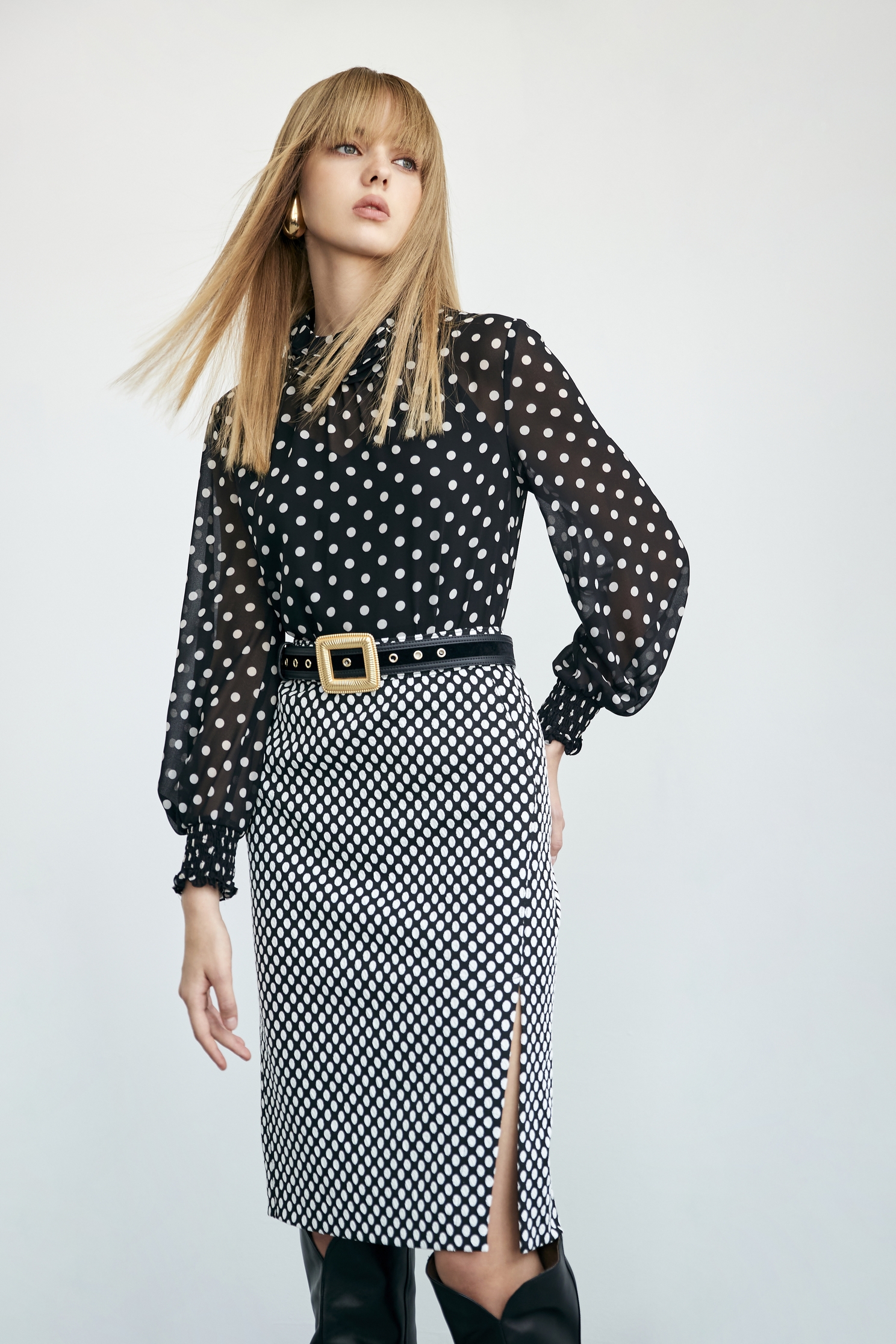 White Polka Dot Pencil SkirtWhite Polka Dot Pencil Skirt,Pencil skirts